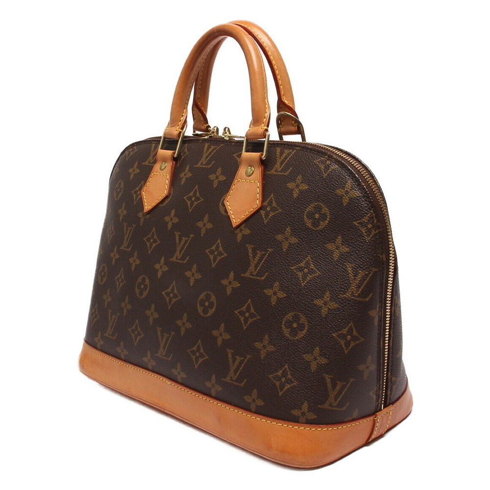 Louis Vuitton Shoulder Bag Monogram Brown Leather Handbag Alma